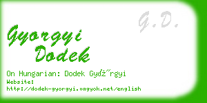 gyorgyi dodek business card